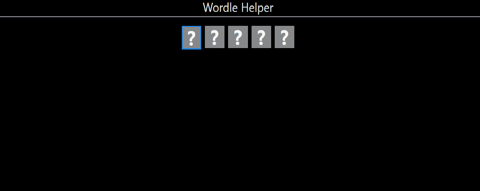 wordle helper screenshot